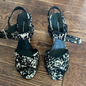 Ava & Aiden black with gold sequin shoes